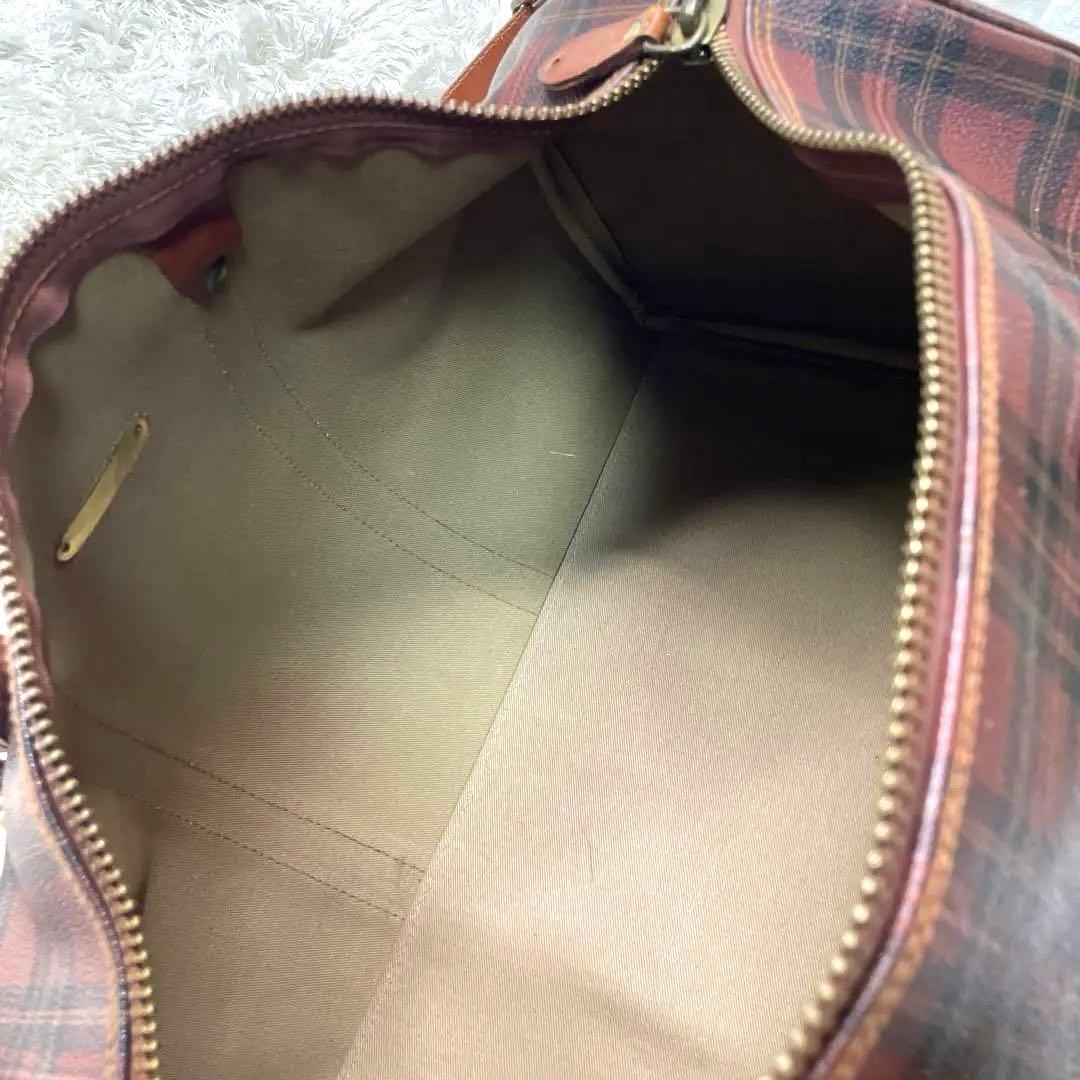 美品　希少　ポロラルフローレン　ボストンバッグ　チェック　2way PVC