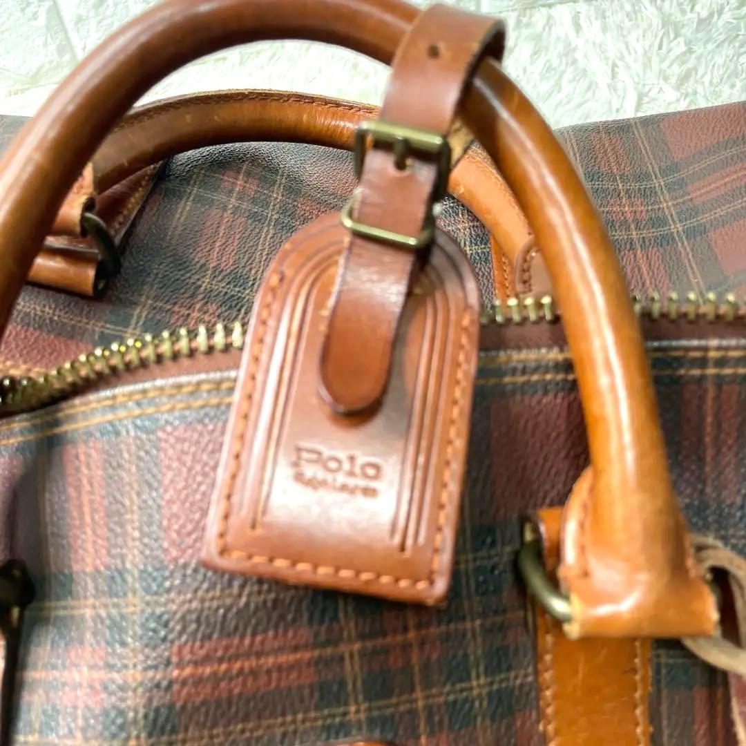 美品　希少　ポロラルフローレン　ボストンバッグ　チェック　2way PVC