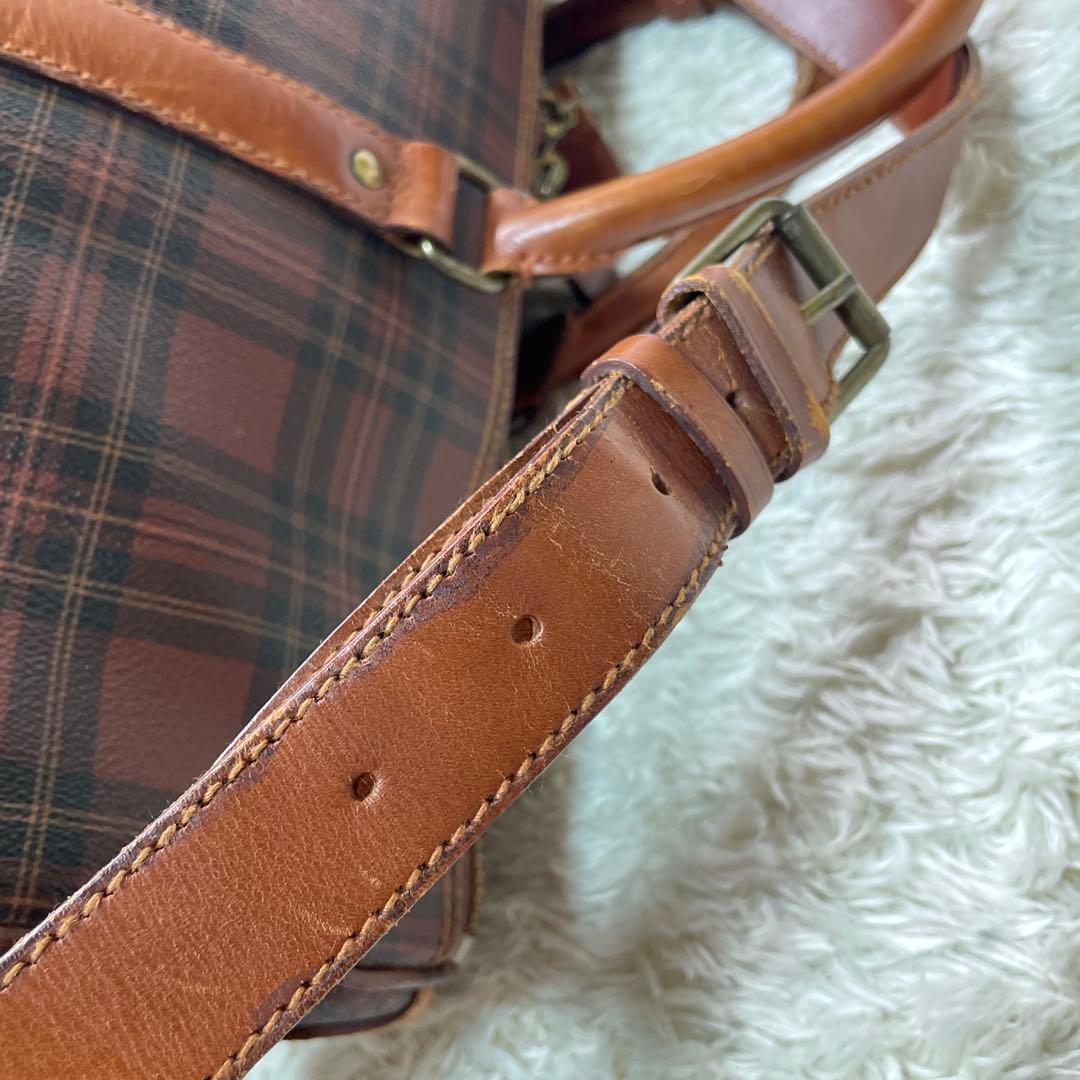 美品　希少　ポロラルフローレン　ボストンバッグ　チェック　2way PVC