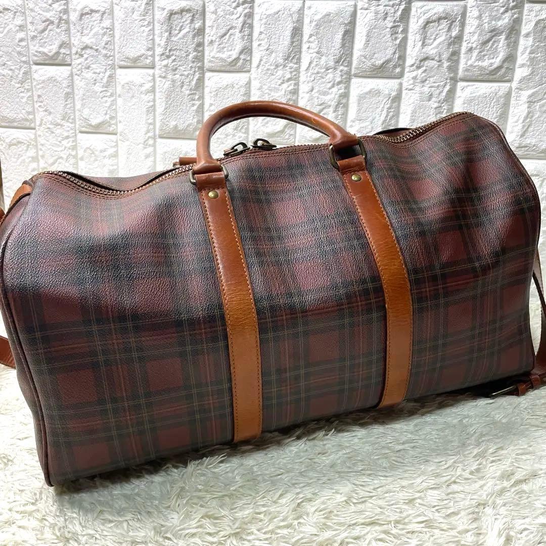 美品　希少　ポロラルフローレン　ボストンバッグ　チェック　2way PVC