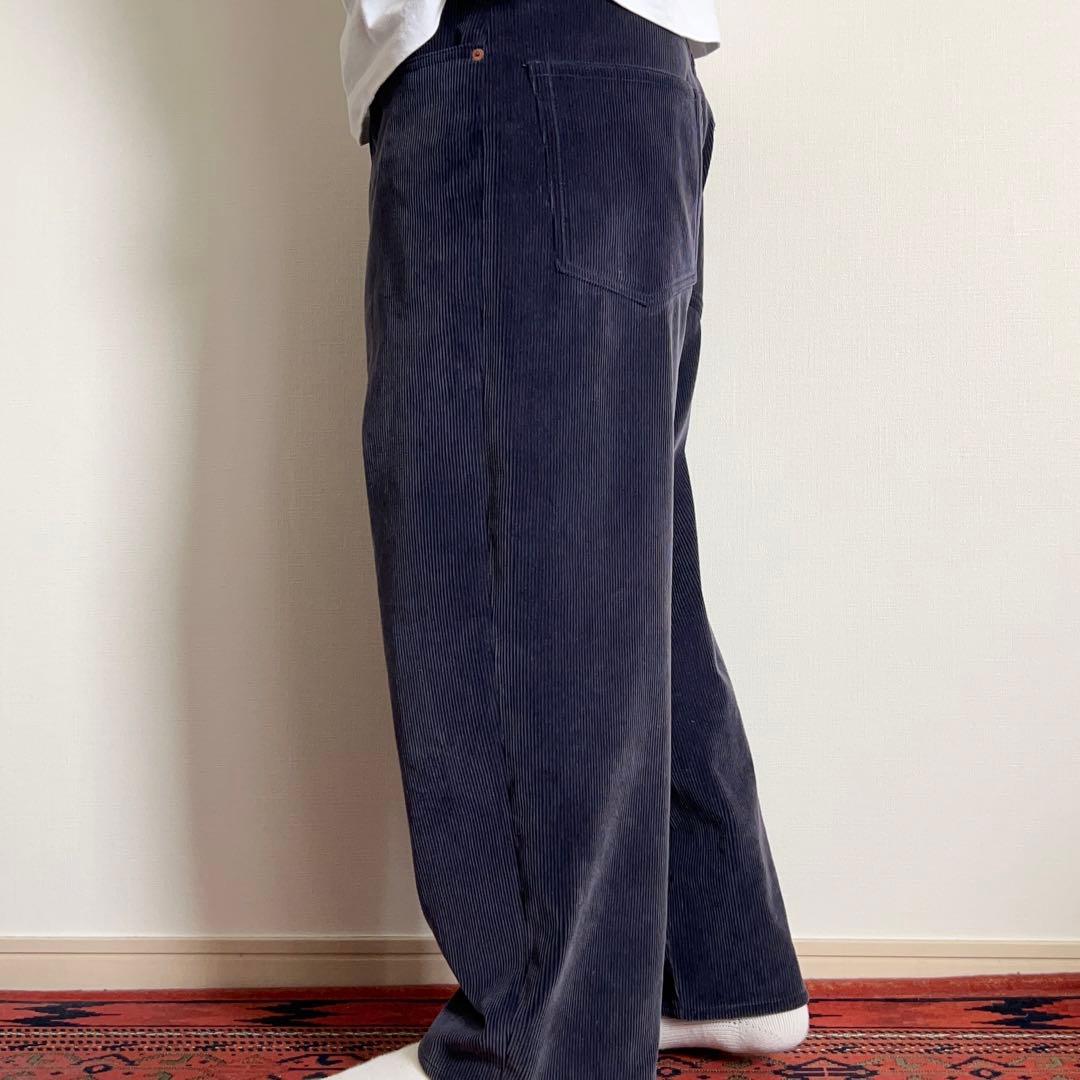 GOLD コーデュロイワイドパンツ パープル M 東洋エンタープライズ
