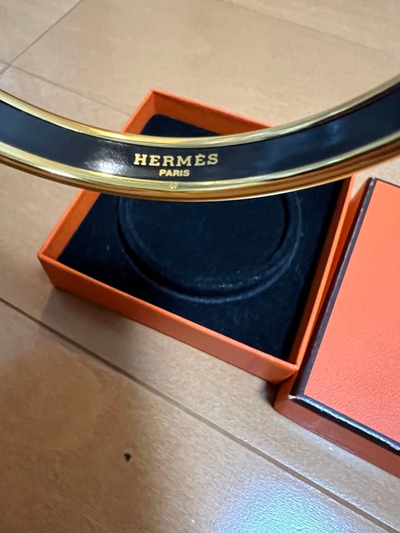HERMES エルメス ブレスレット バングル エマイユPM ライオン　美品