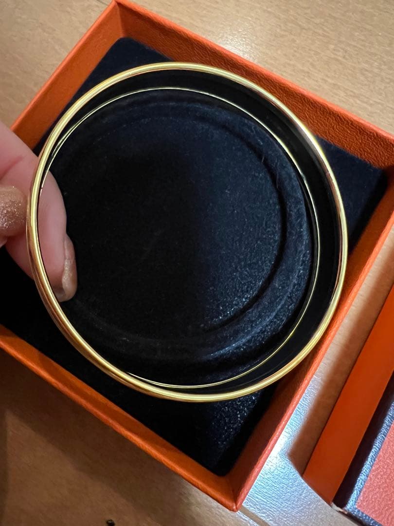 HERMES エルメス ブレスレット バングル エマイユPM ライオン　美品