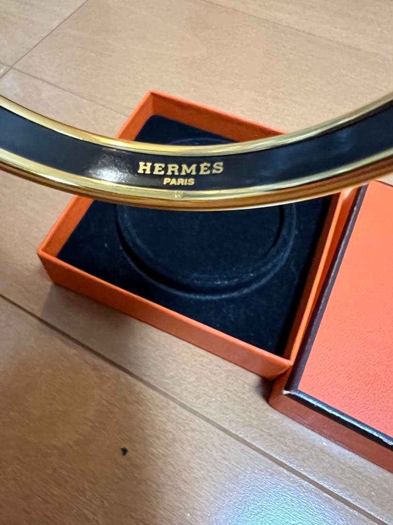 HERMES エルメス ブレスレット バングル エマイユPM ライオン　美品