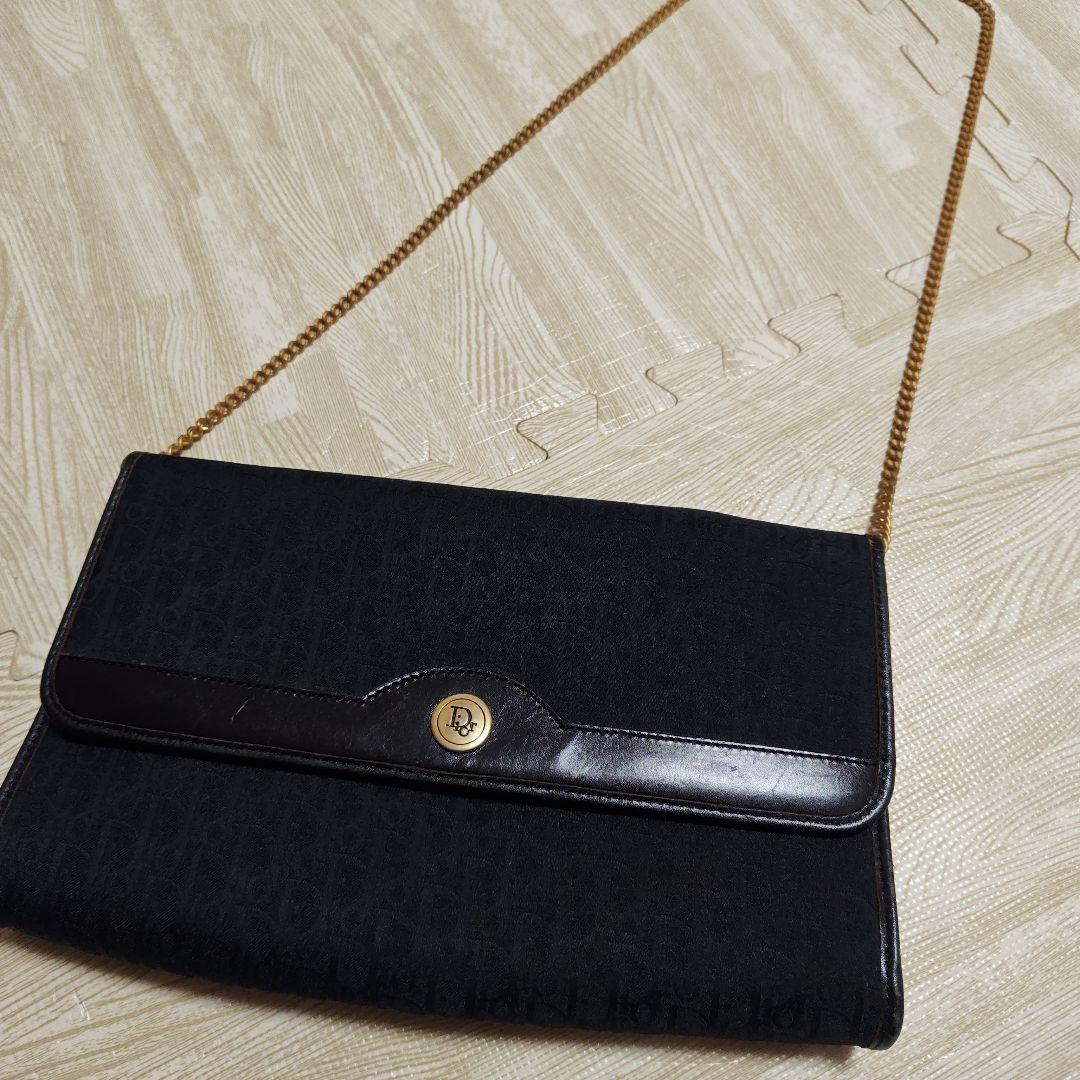 Dior ブラックショルダーバッグ ゴールドチェーン