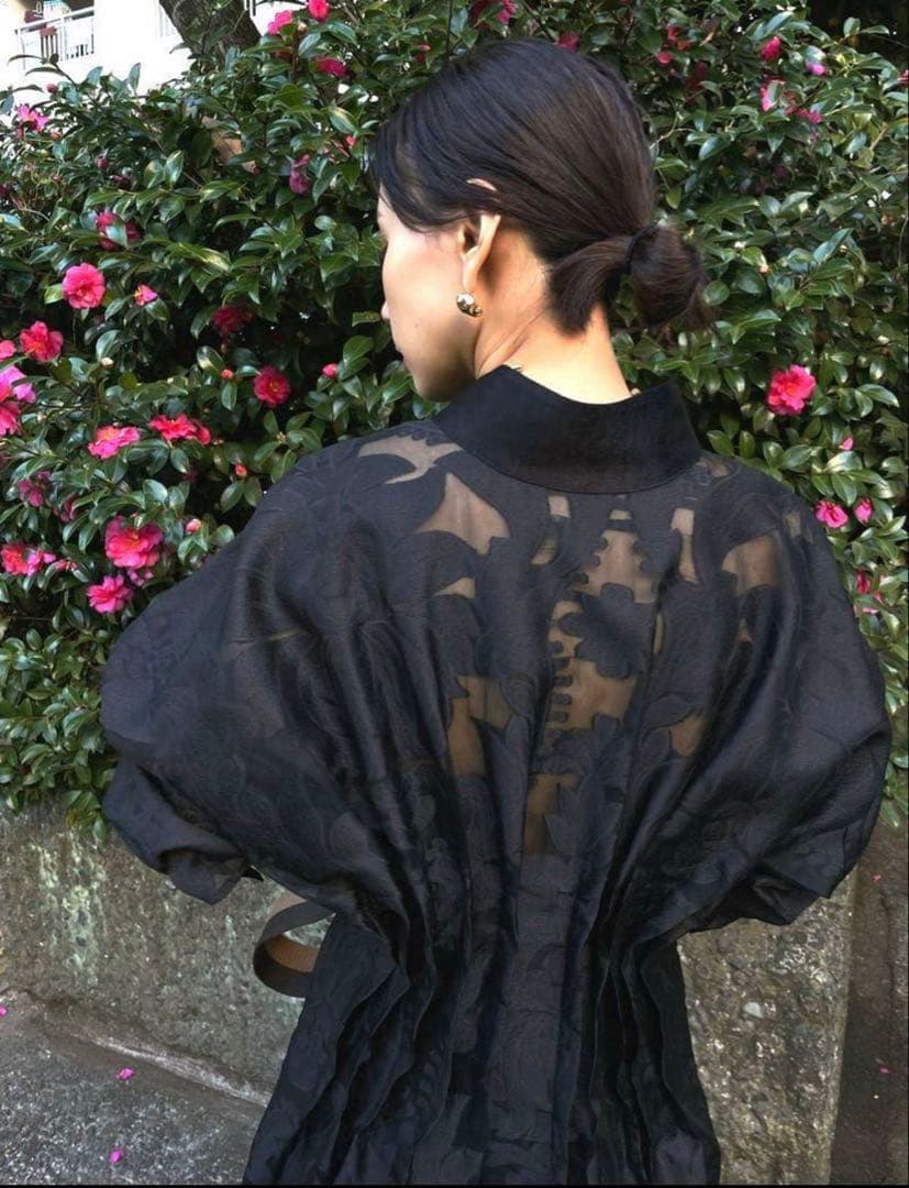 240◆AMERI◆UND SHEER JACQUARD TUCK DRESS◆