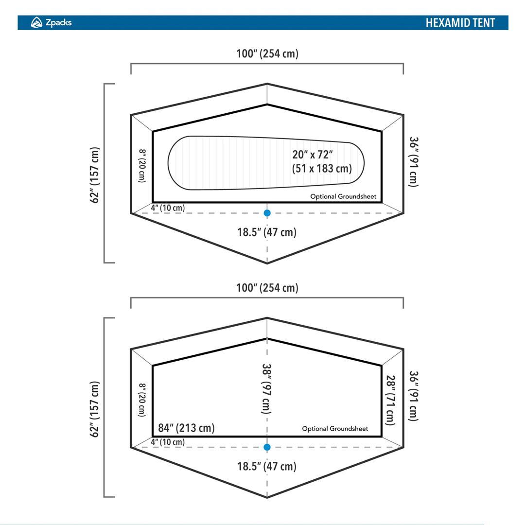 【正規販売店】Zpacks Hexamid Tent フロアレスシェルター
