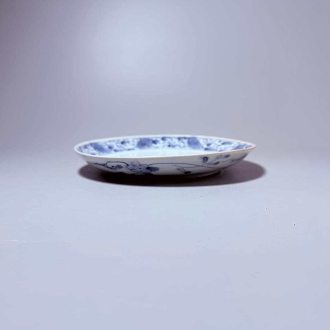 江戸時代中期～後期　藍柿右衛門　染付虎図七寸皿　名品！！ 古美術　博物館級