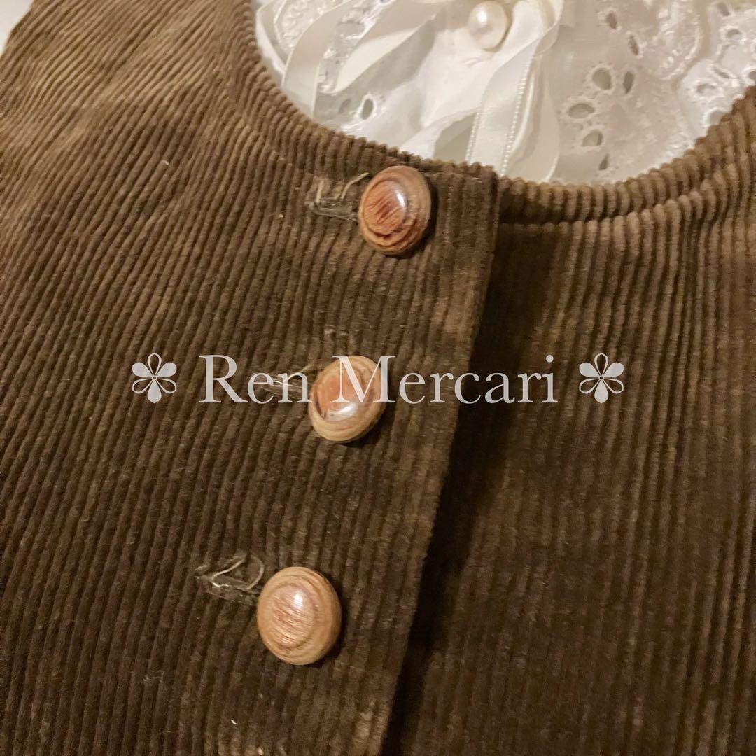 ストリートオルガン チョコレートブラウン コーデュロイのジャンパースカート