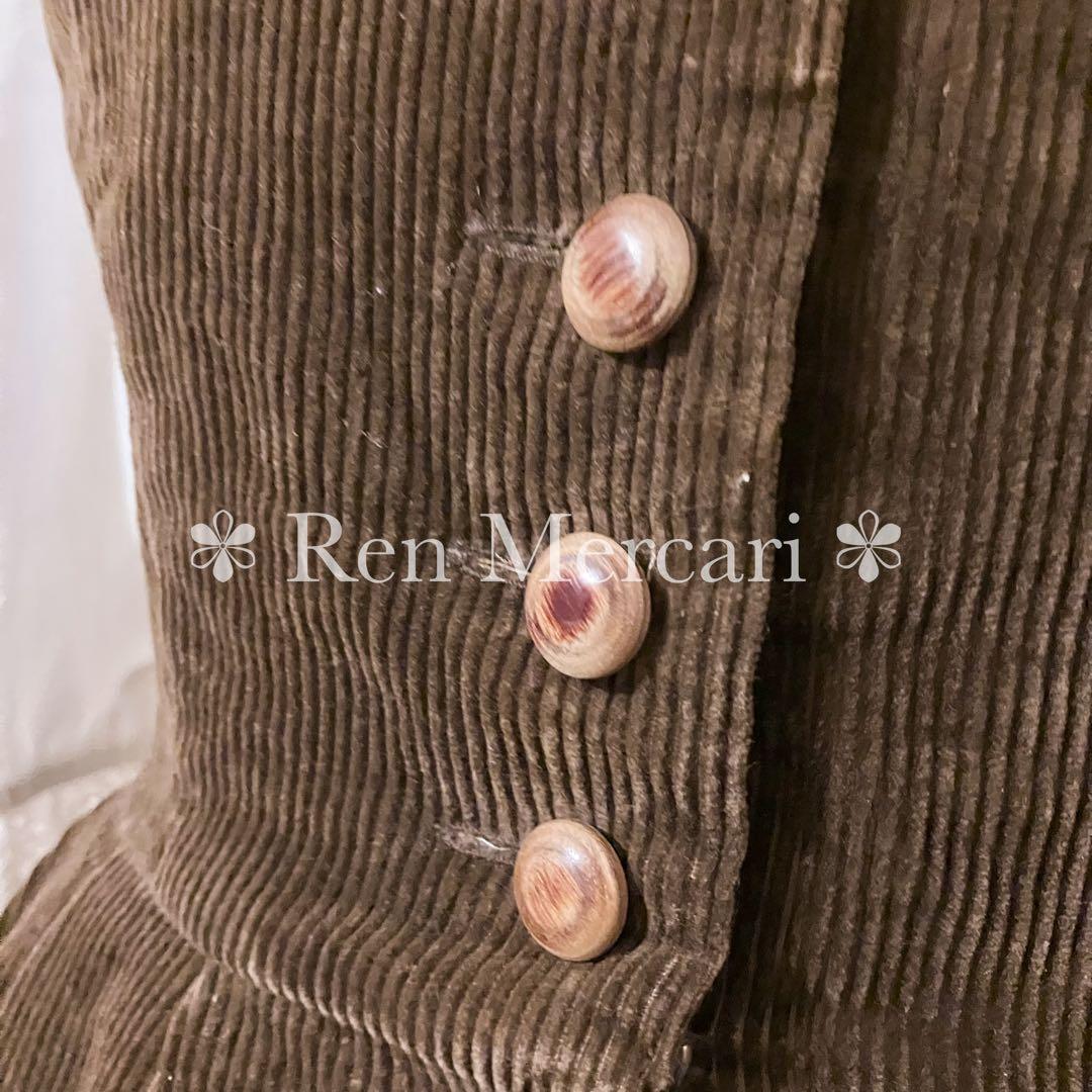 ストリートオルガン チョコレートブラウン コーデュロイのジャンパースカート