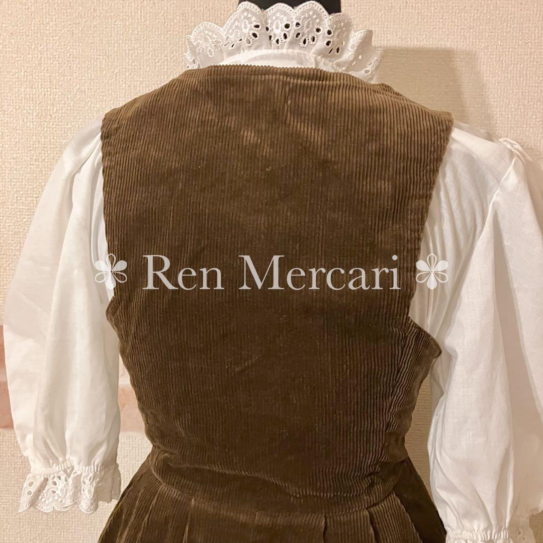 ストリートオルガン チョコレートブラウン コーデュロイのジャンパースカート