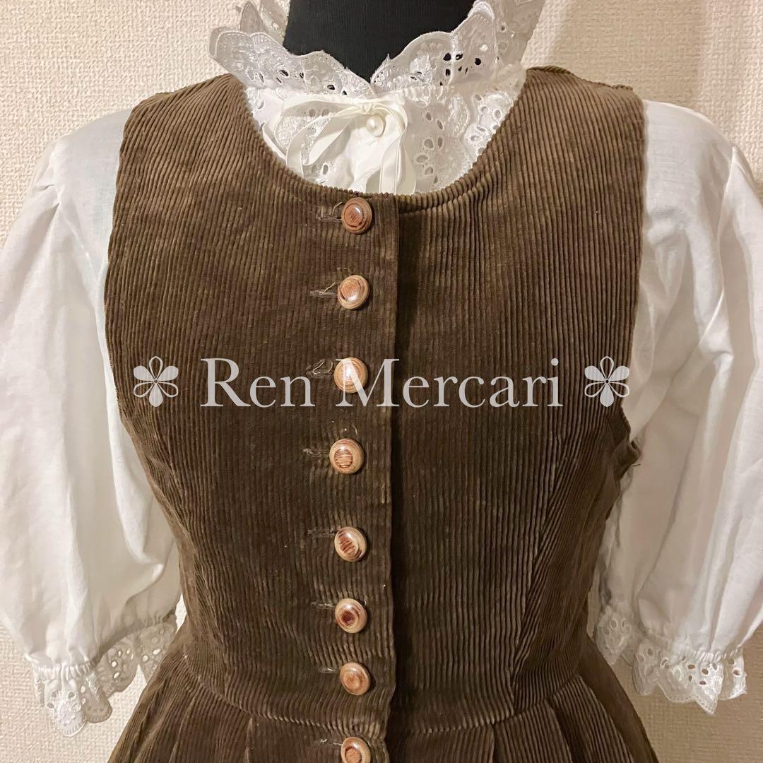 ストリートオルガン チョコレートブラウン コーデュロイのジャンパースカート