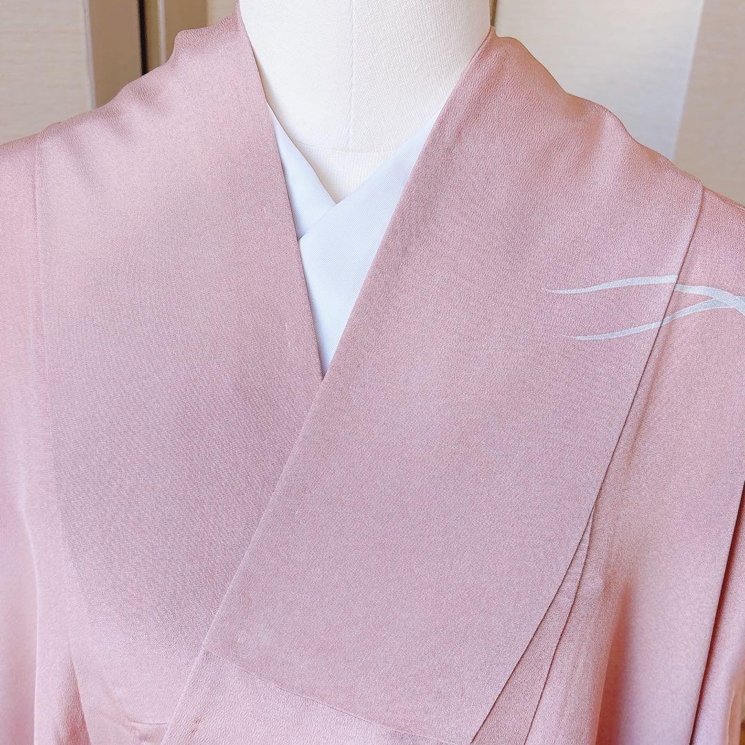 訪問着　一つ紋　フルセット　裄69 友禅 刺繍　卒業式　入学式　お宮参　袋帯 M