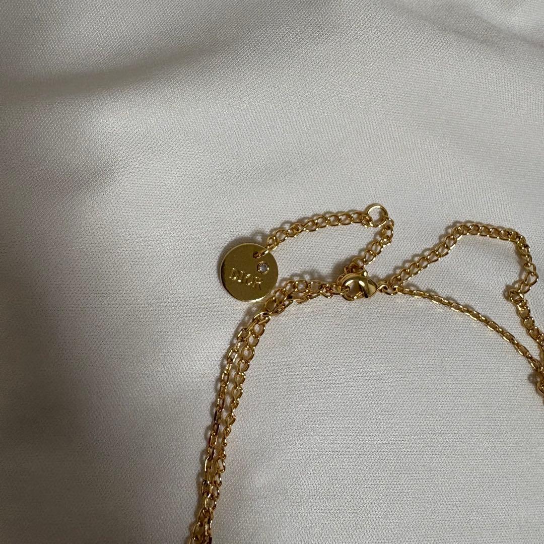 Christian Dior ディオール ネックレス 2連 ゴールド