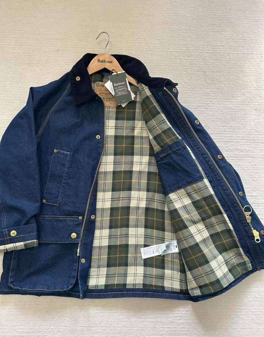 Barbour × Levi's ネイビー デニム カバーオール XS
