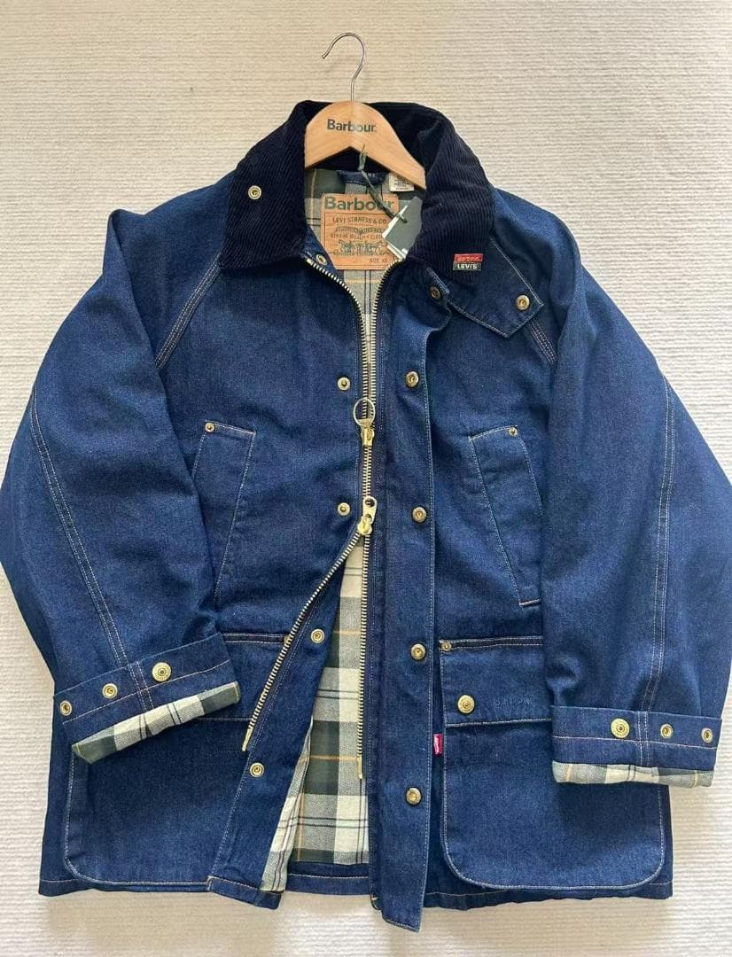 Barbour × Levi's ネイビー デニム カバーオール XS
