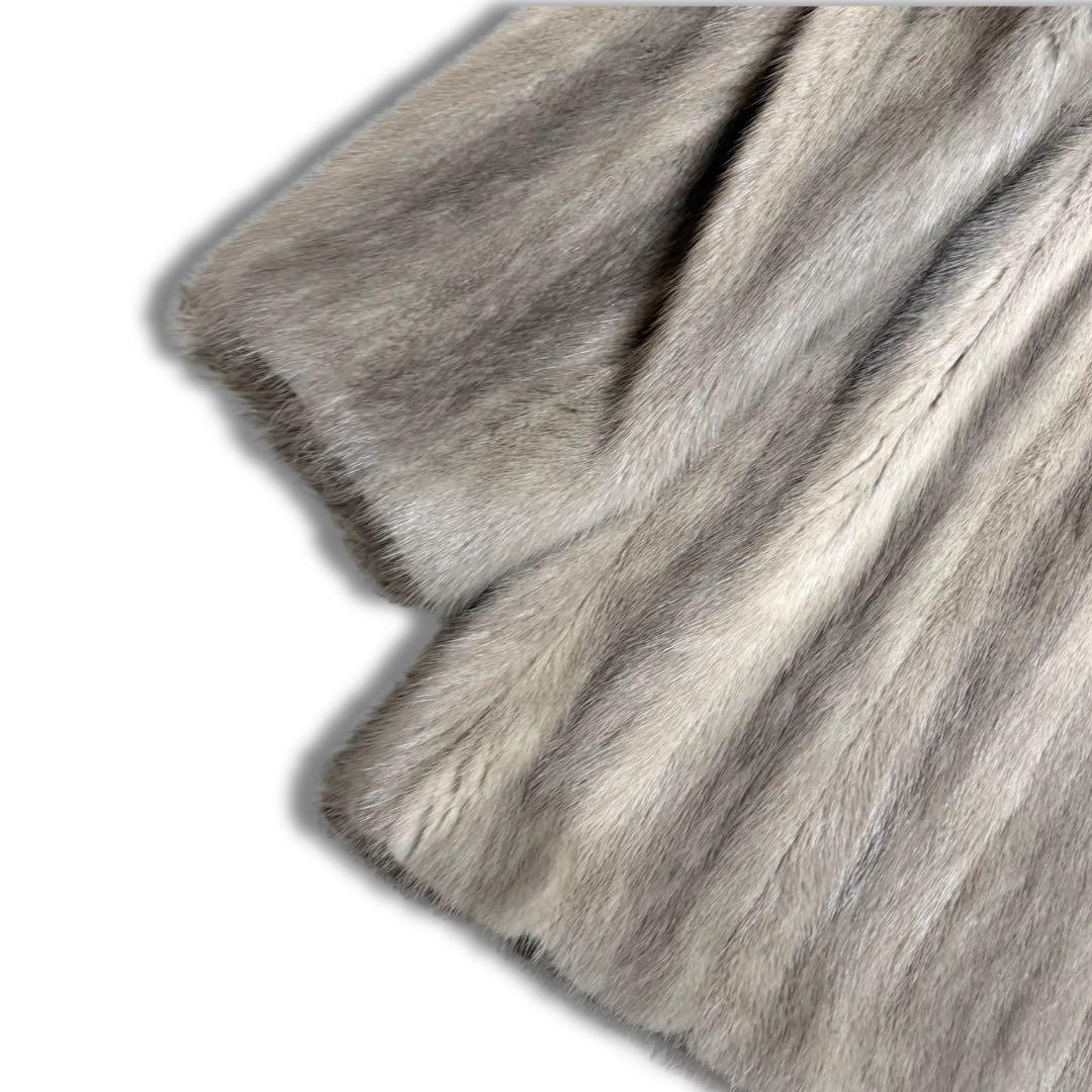 【美品希少✨】サファイアミンク リアルファーコート 本毛皮 貂 艶◎ 毛並み◎