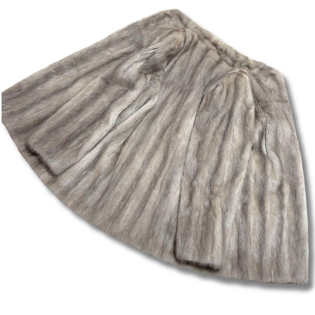 【美品希少✨】サファイアミンク リアルファーコート 本毛皮 貂 艶◎ 毛並み◎