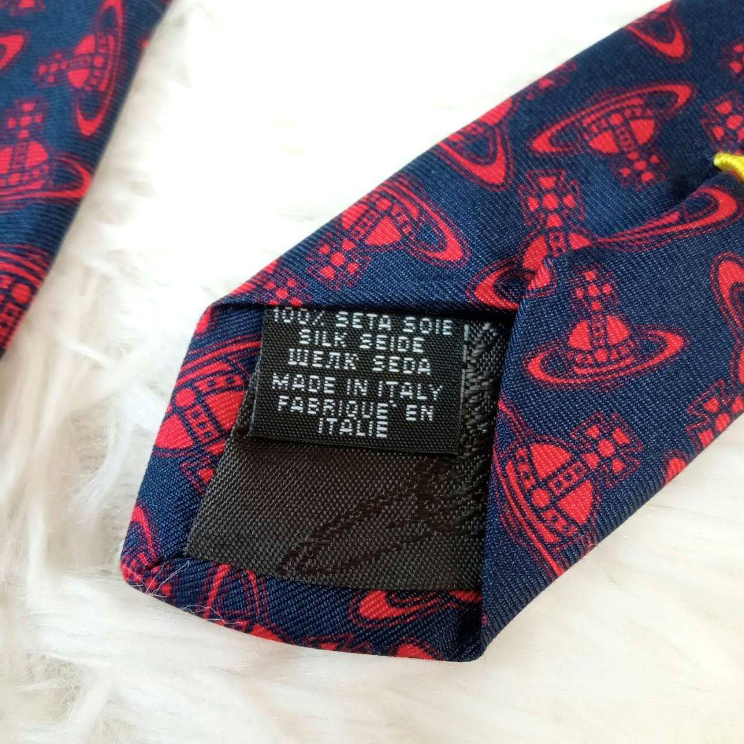 【極美品】Vivienne Westwood 　ネクタイ　オーブ総柄　ネイビー