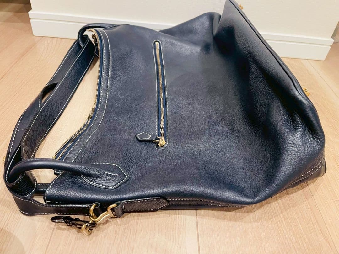 Cisei シセイ 2WAY スエード 本革 ショルダー トート ネイビー