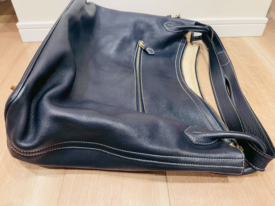 Cisei シセイ 2WAY スエード 本革 ショルダー トート ネイビー