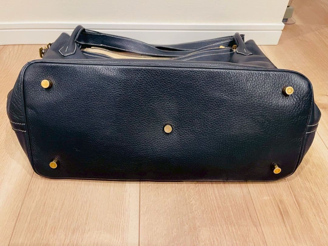 Cisei シセイ 2WAY スエード 本革 ショルダー トート ネイビー