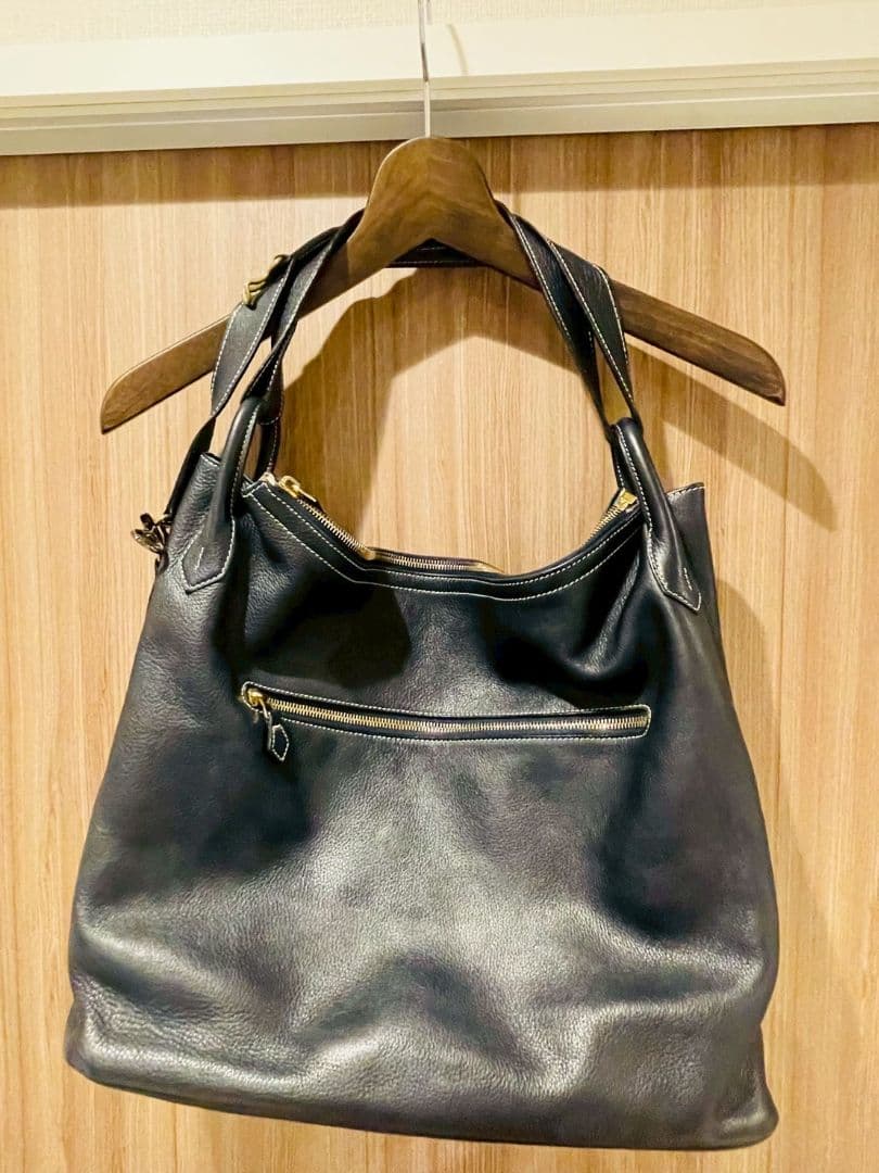 Cisei シセイ 2WAY スエード 本革 ショルダー トート ネイビー