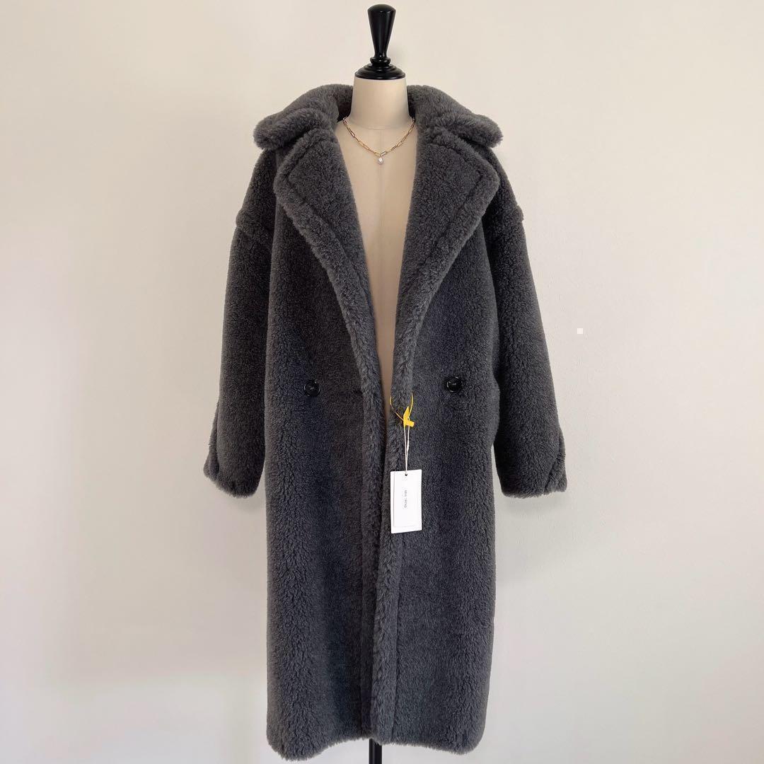 新品未使用 ベアロングコート テディコート グレー