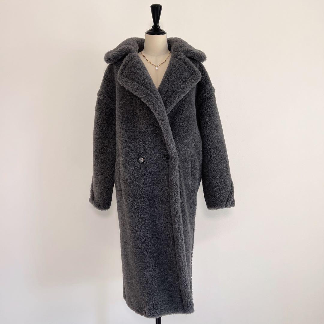 新品未使用 ベアロングコート テディコート グレー
