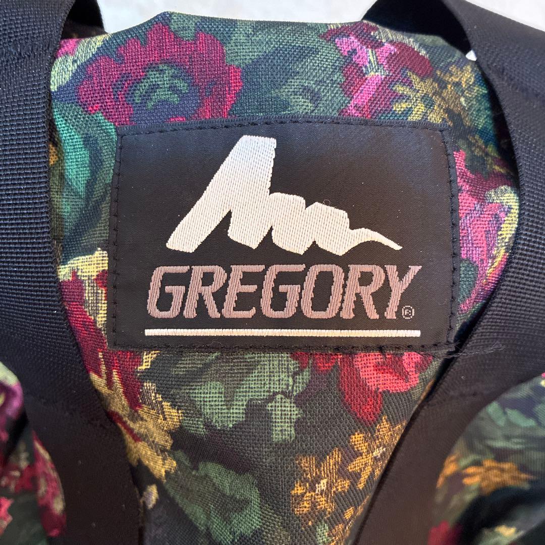 GREGORY 廃盤 旧ロゴ　銀タグ　ダッフルバッグ 花柄　ガーデンタペストリー