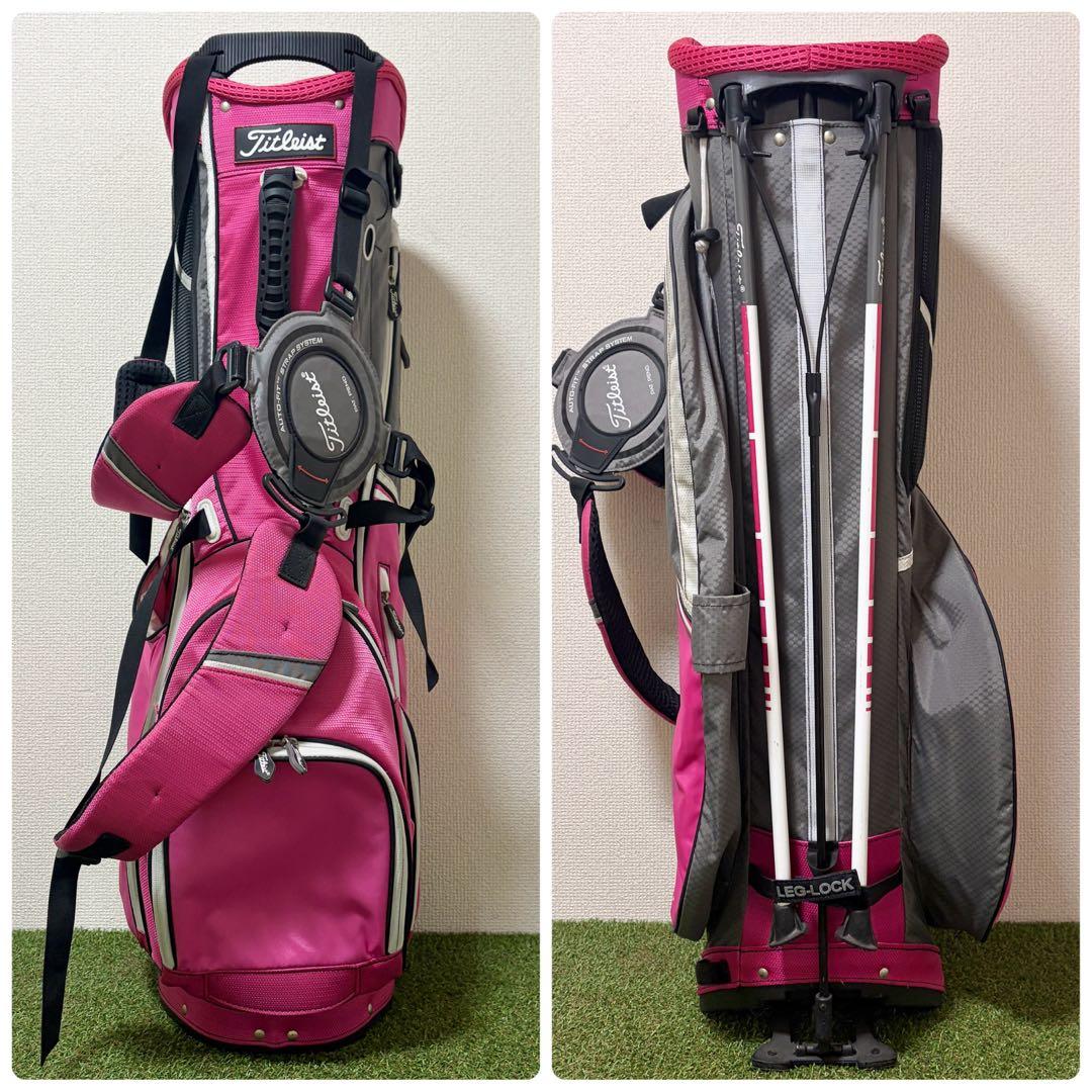 状態良好｜タイトリスト　キャディバッグ　スタンド式　軽量　アスリート　ピンク