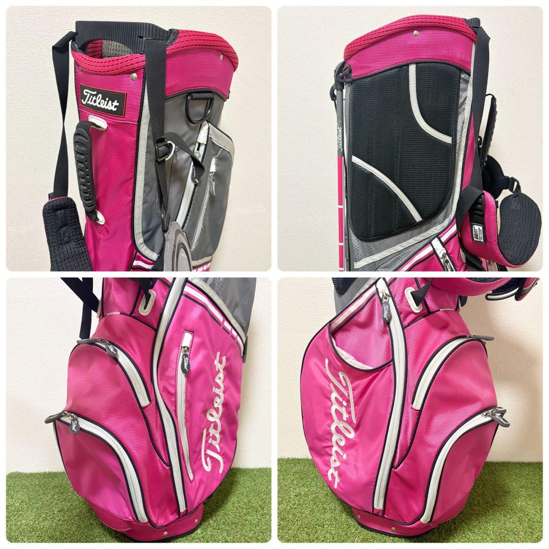 状態良好｜タイトリスト　キャディバッグ　スタンド式　軽量　アスリート　ピンク