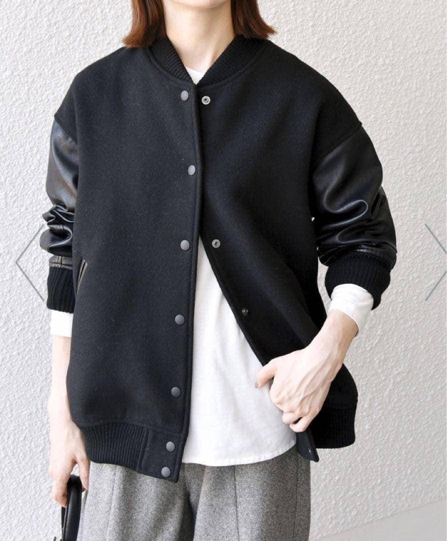 Spick & Span 黒 スタジャン 38