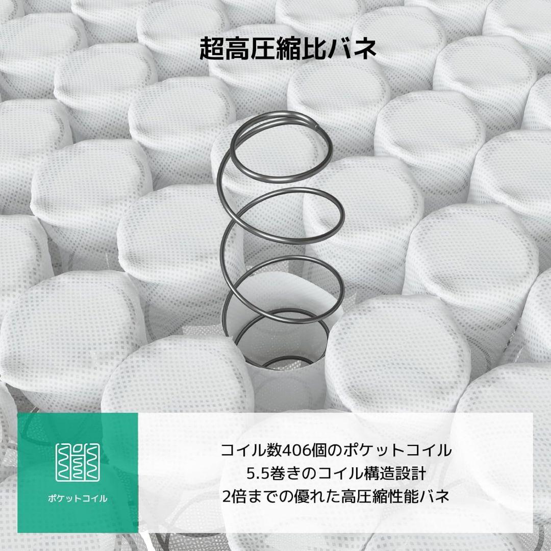 マットレス シングル 硬め180N 極厚20cm コイル 高反発 圧縮梱包