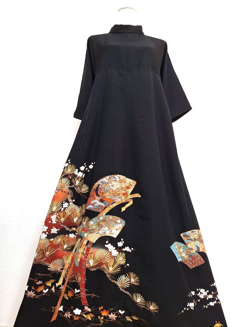 着物リメイクワンピース3667