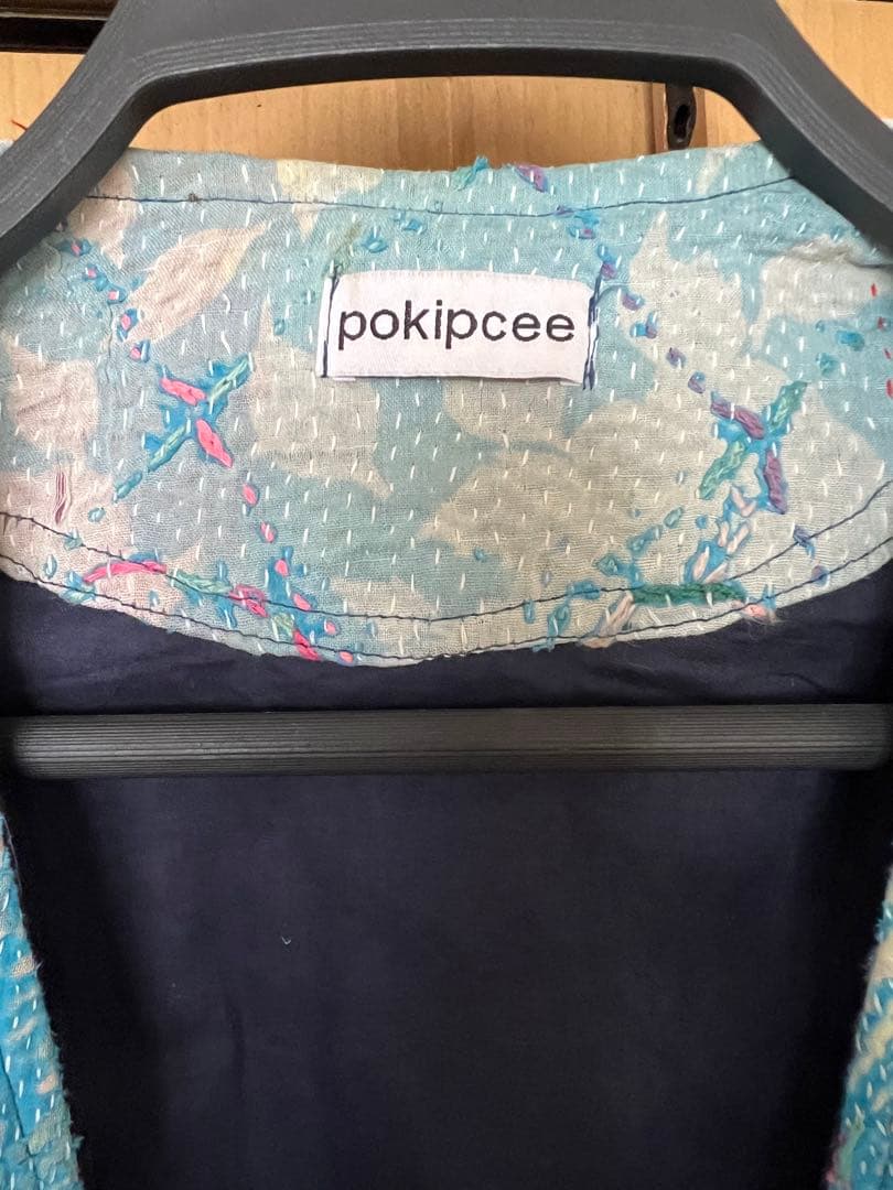 pokipcee ノーカラーコート　ジャケット