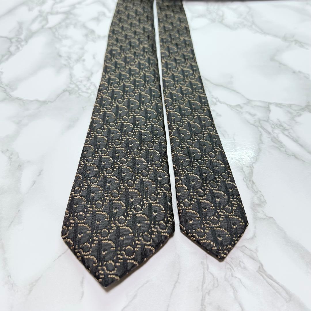 ✨極美品✨ 現行タグ DIOR ネクタイ シルク100 オブリーク ダークグレー