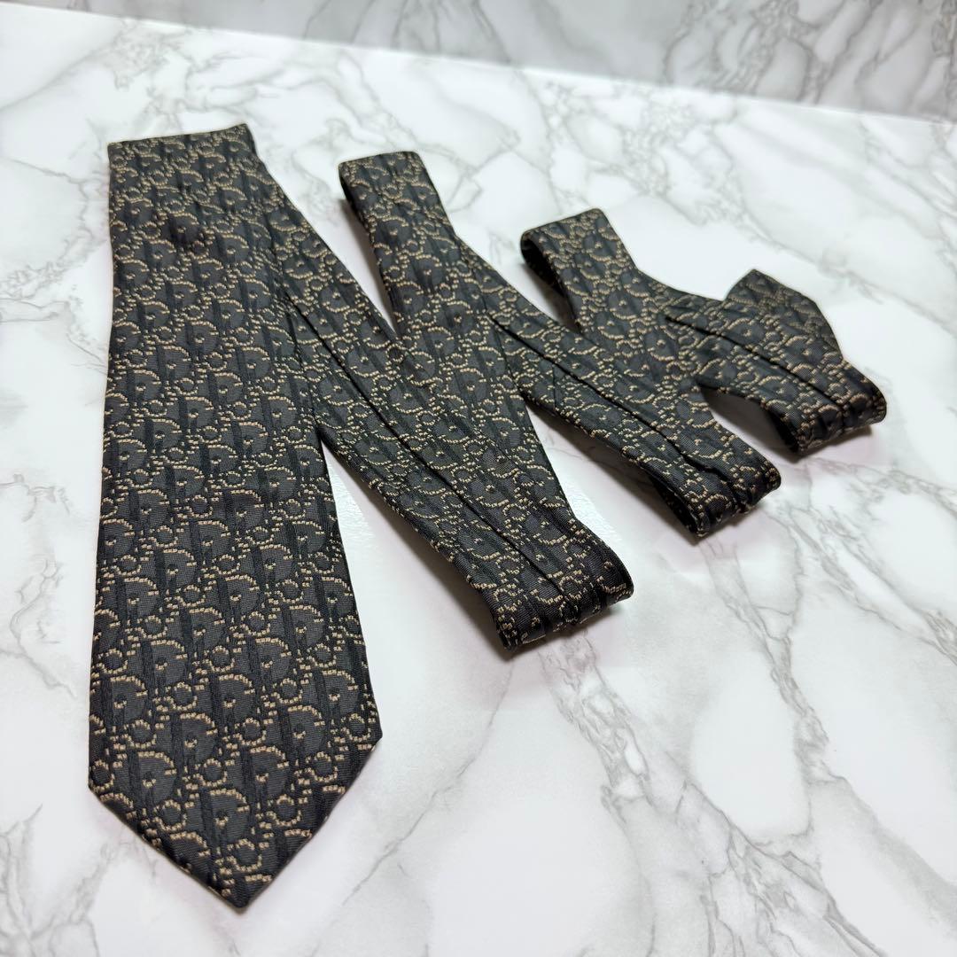 ✨極美品✨ 現行タグ DIOR ネクタイ シルク100 オブリーク ダークグレー