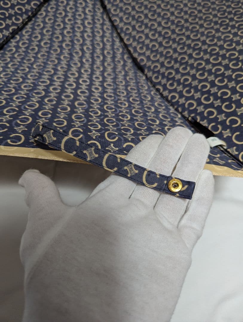 未使用保管品/廃盤品セリーヌ 折り畳み傘 Cマカダム トリオンフ ゴールド金具