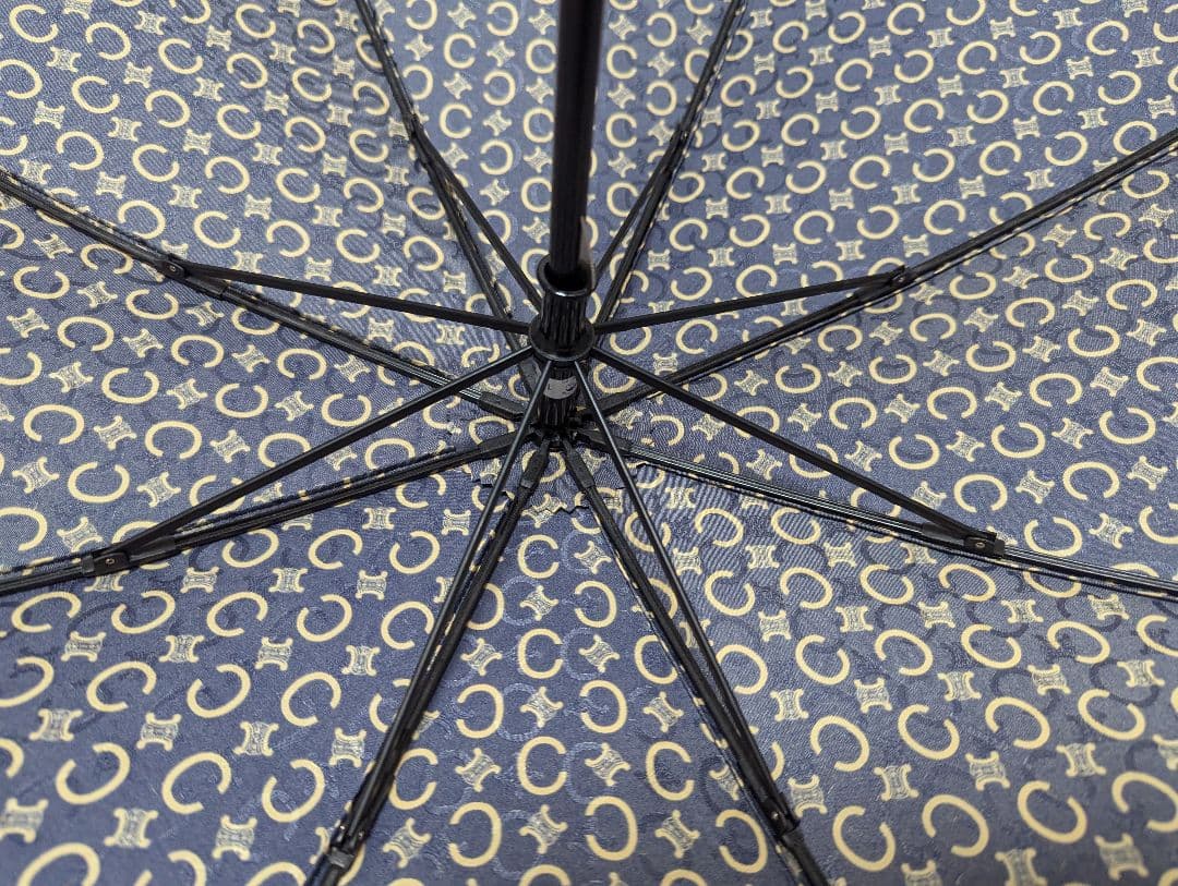未使用保管品/廃盤品セリーヌ 折り畳み傘 Cマカダム トリオンフ ゴールド金具