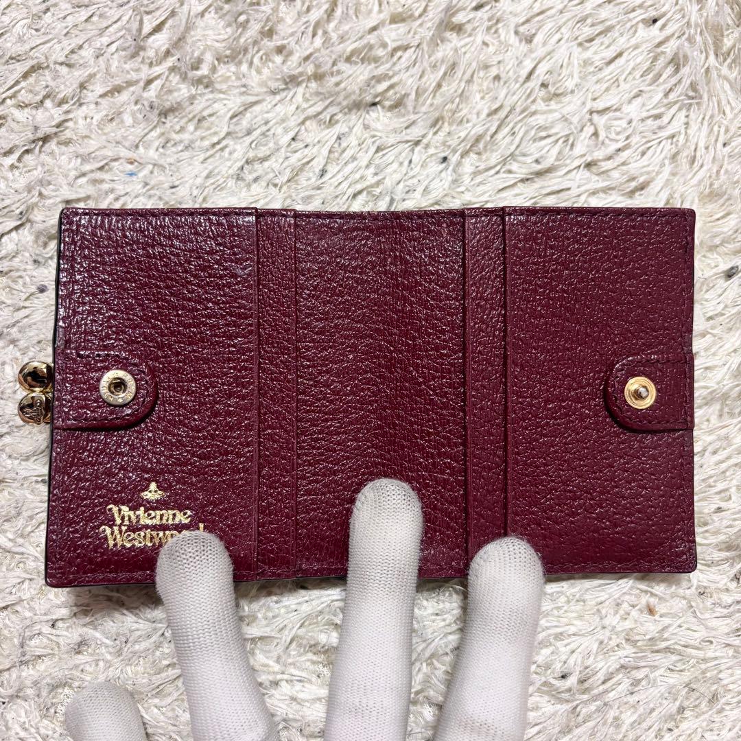 【美品】ヴィヴィアン ウエストウッド がま口 コンパクト 財布 ワインレッド