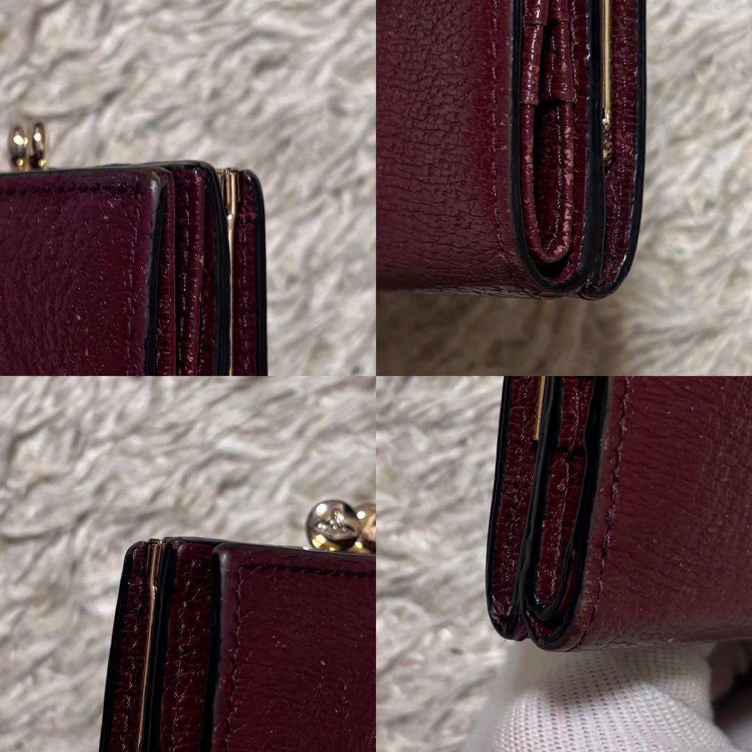 【美品】ヴィヴィアン ウエストウッド がま口 コンパクト 財布 ワインレッド