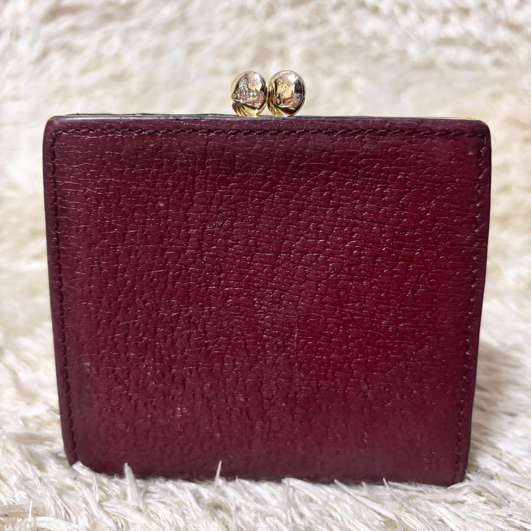 【美品】ヴィヴィアン ウエストウッド がま口 コンパクト 財布 ワインレッド