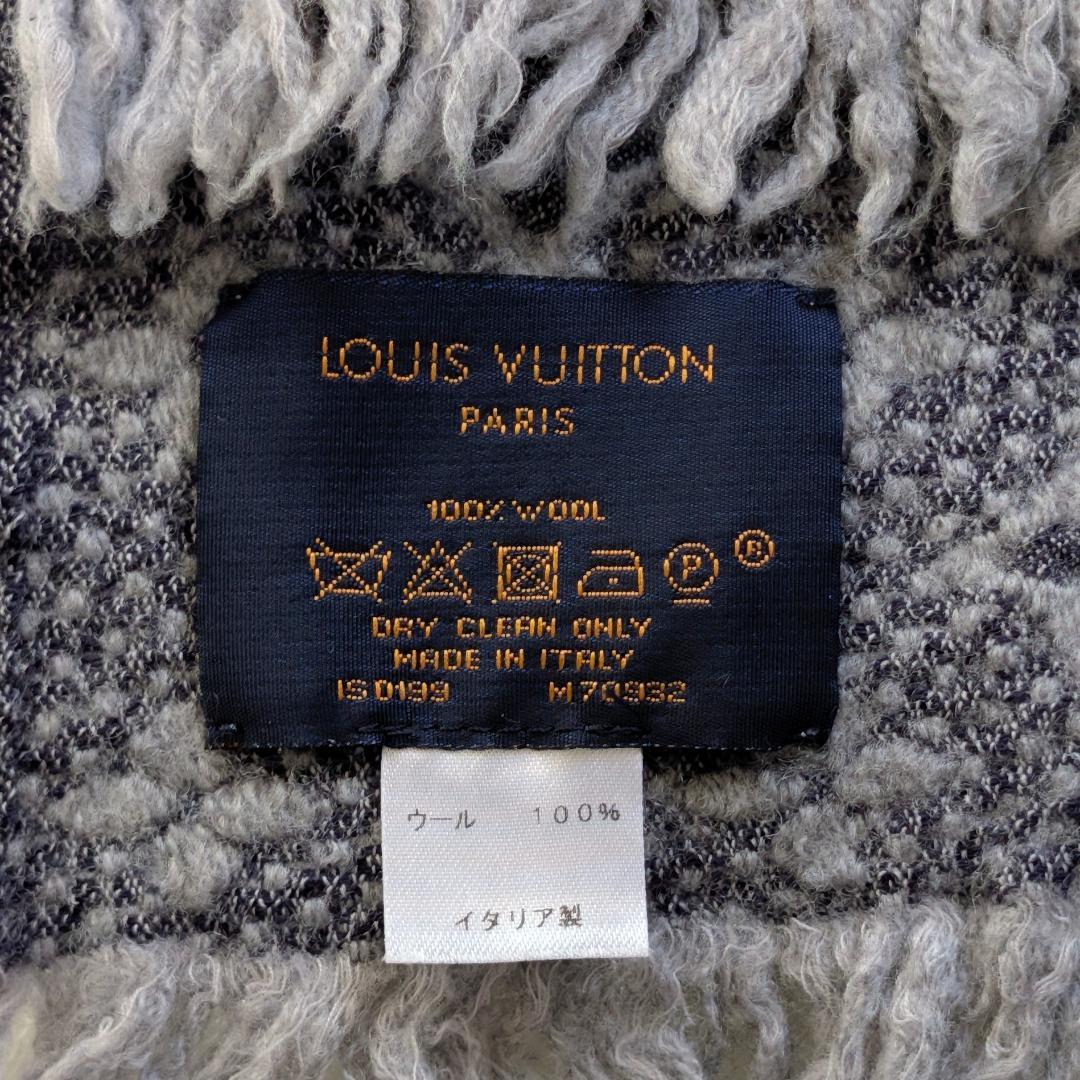 ルイヴィトン エシャルプ モノグラム クラシック マフラー グレー系 コットン