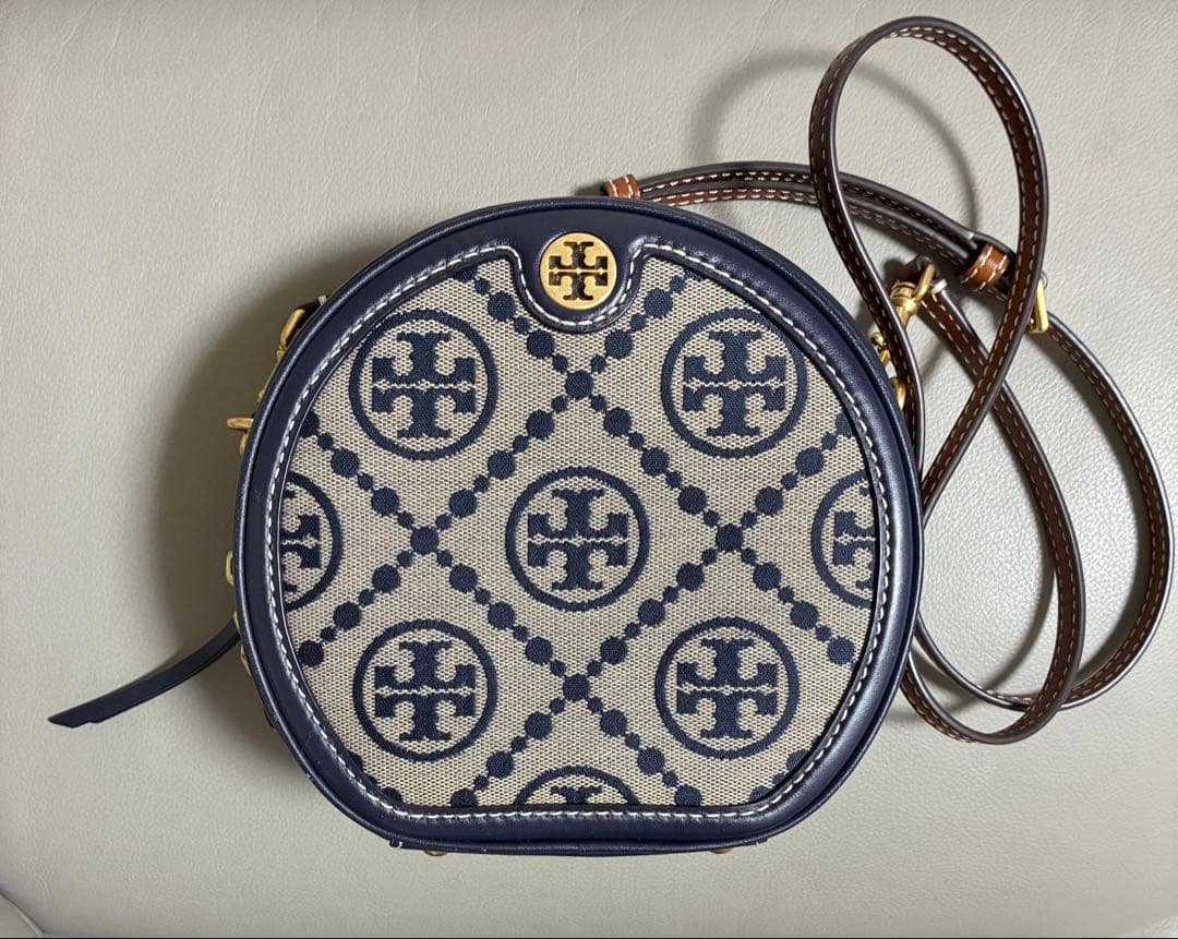 Tory Burch Tモノグラム　ジャカード　ムーンバック　ネイビー