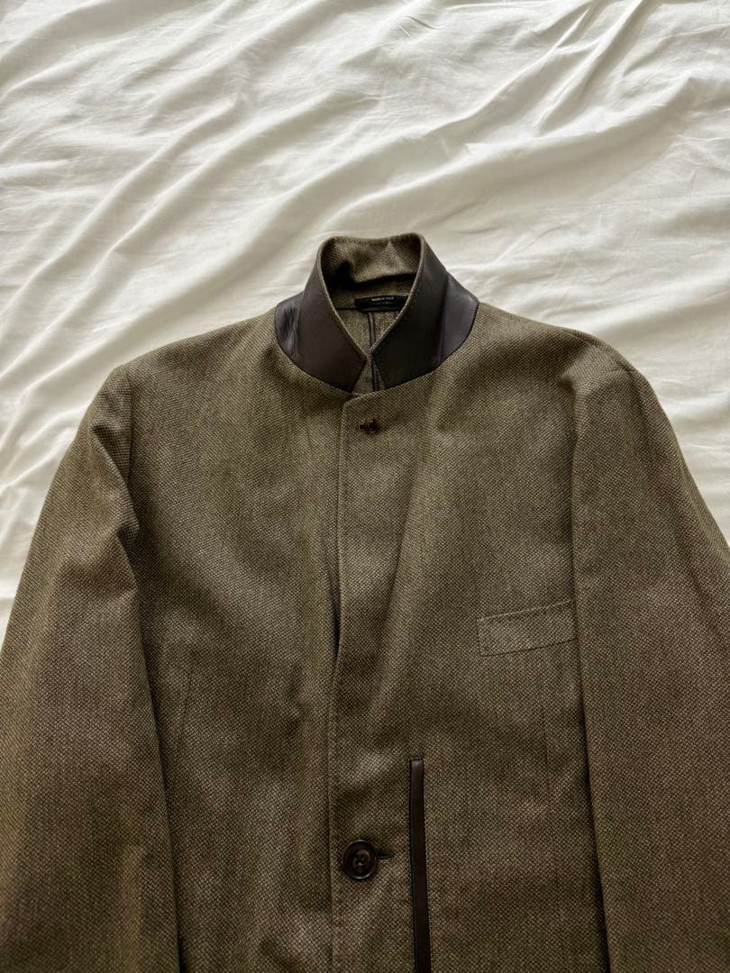 エルメス Hermes シルクカシミヤ ジャケット ラムレザー