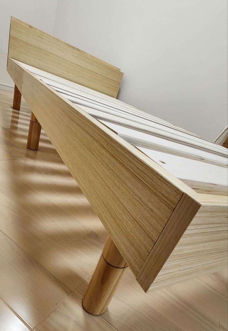 高さ調整可能すのこシングルベッド　ベッドフレームのみ　ナチュラル　TKSB-S