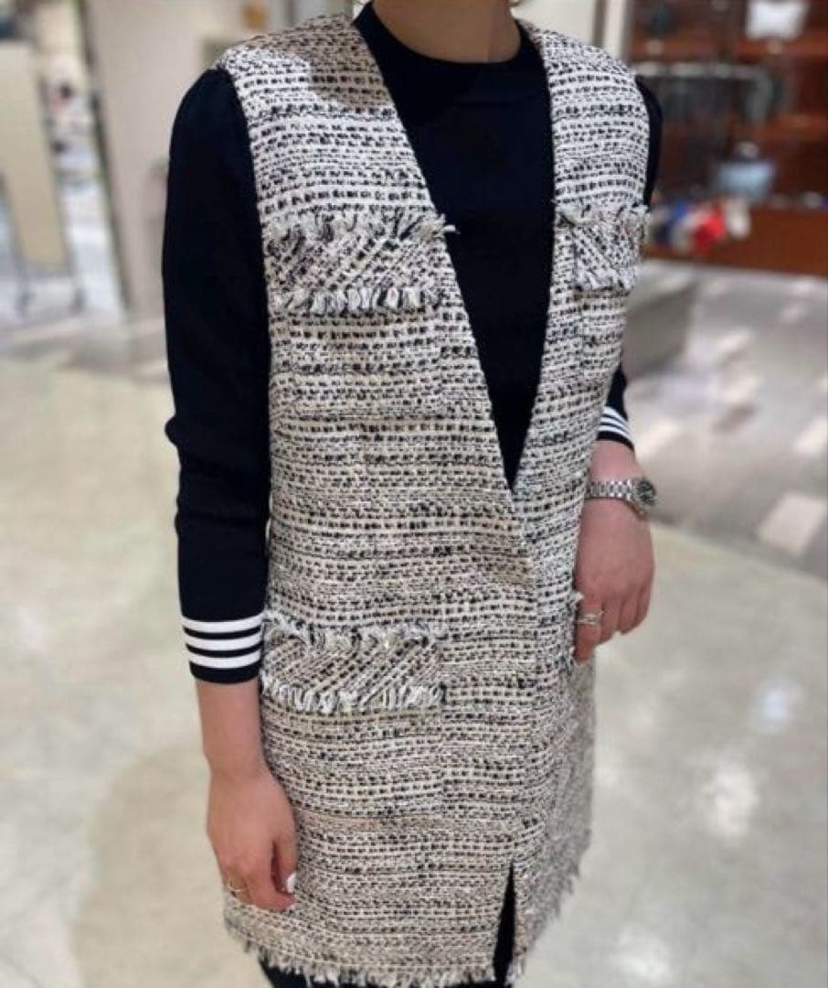 みみみ様　７月１日中❣️ボーダーズアットバルコニー　ツイードジレ　ネイビー