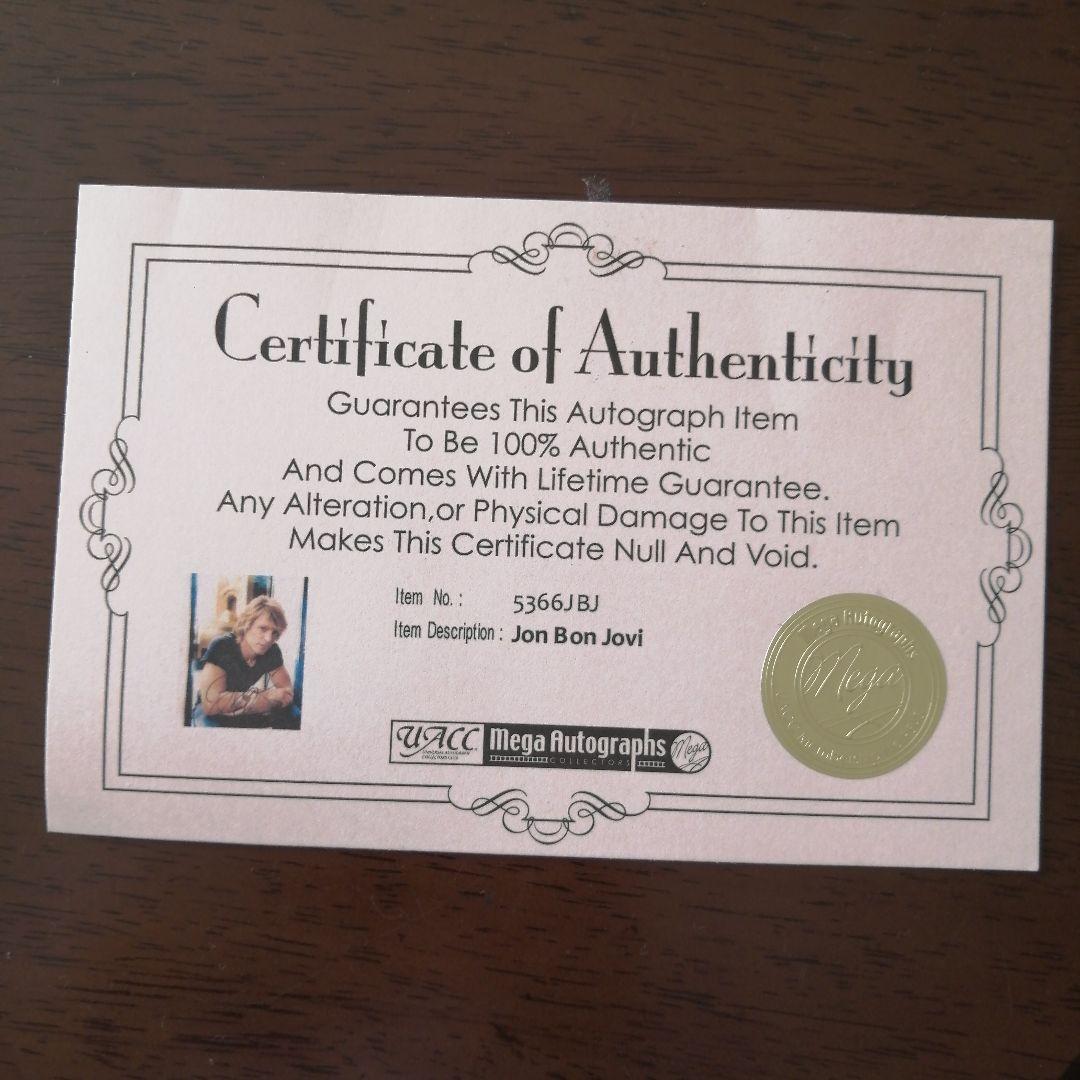 Bon Jovi　直筆サイン入り写真