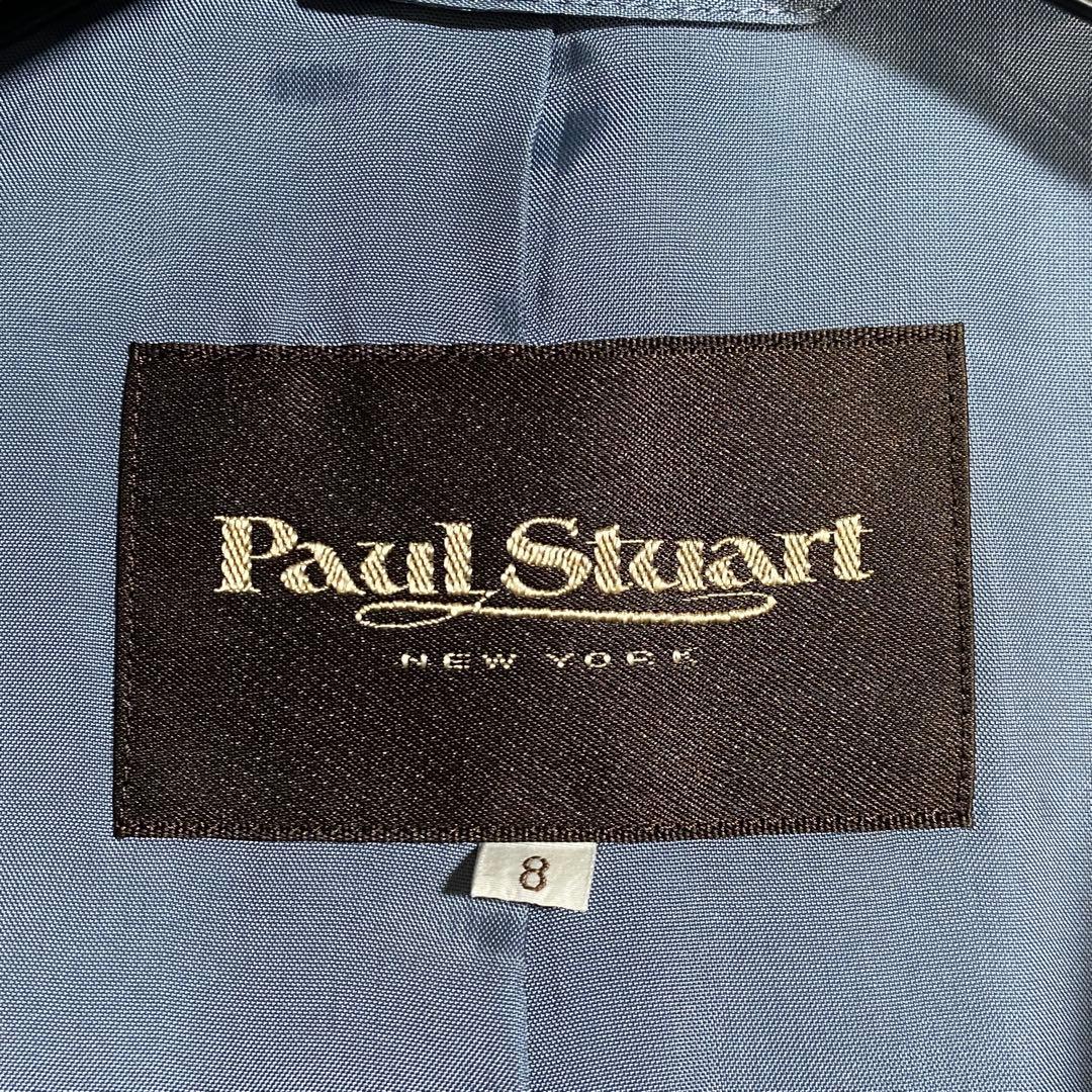 未使用級♡ポールスチュアート カシミヤベルデッドコート 女優襟 スモーキーブルー
